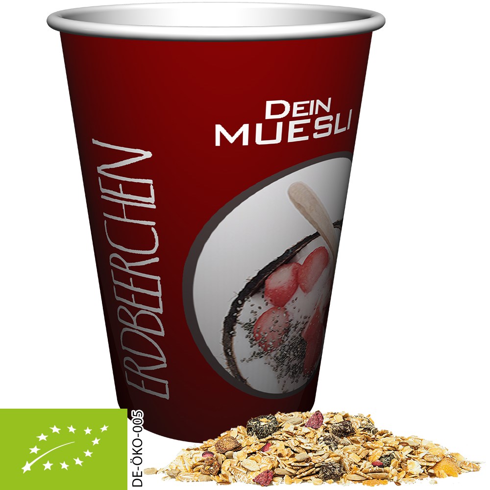 Bio Müsli Erdbeerchen, ca. 50g, Snackbecher Maxi