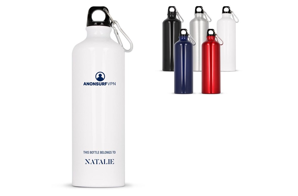 Aluminium Wasserflasche mit Karabiner 750ml